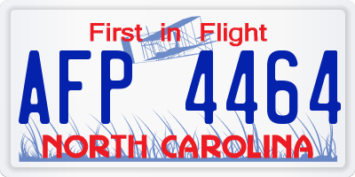 NC license plate AFP4464