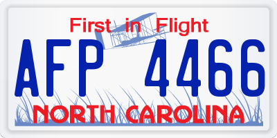 NC license plate AFP4466