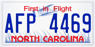 NC license plate AFP4469