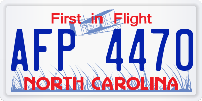 NC license plate AFP4470