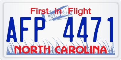 NC license plate AFP4471