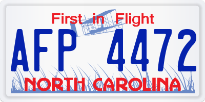 NC license plate AFP4472