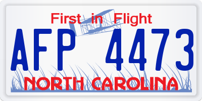 NC license plate AFP4473