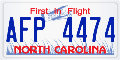 NC license plate AFP4474