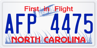NC license plate AFP4475
