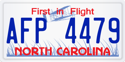 NC license plate AFP4479