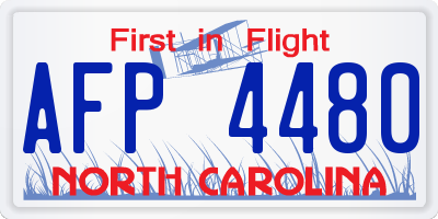NC license plate AFP4480