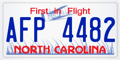 NC license plate AFP4482