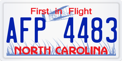 NC license plate AFP4483