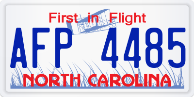 NC license plate AFP4485