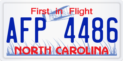 NC license plate AFP4486