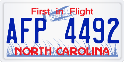 NC license plate AFP4492