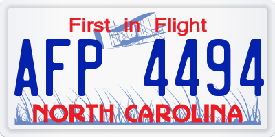 NC license plate AFP4494