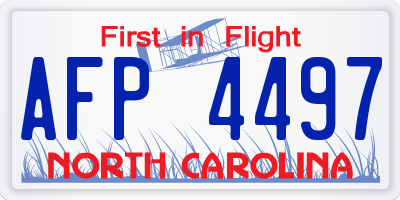 NC license plate AFP4497