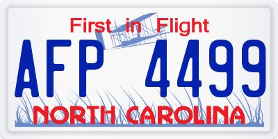 NC license plate AFP4499