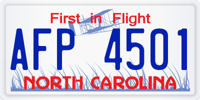 NC license plate AFP4501