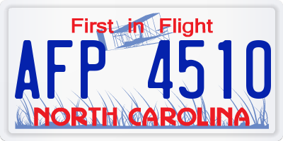 NC license plate AFP4510