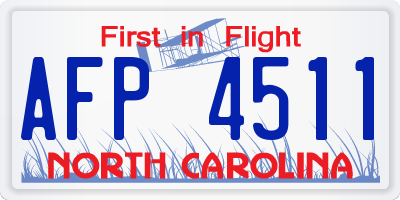 NC license plate AFP4511