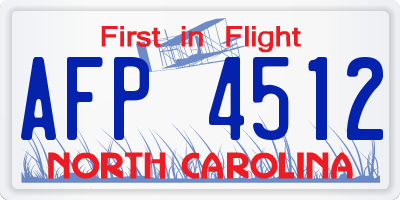 NC license plate AFP4512