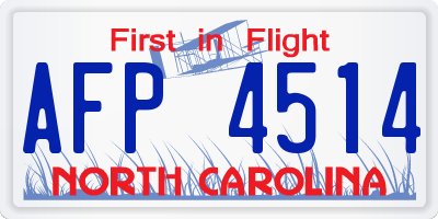 NC license plate AFP4514