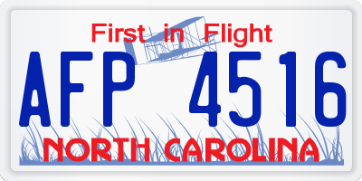 NC license plate AFP4516
