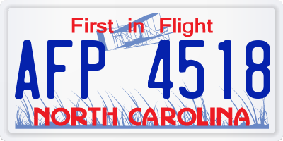 NC license plate AFP4518