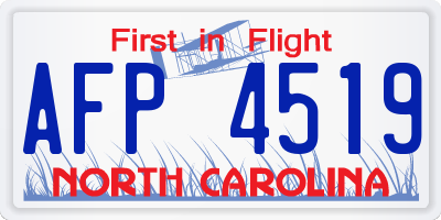 NC license plate AFP4519