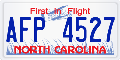 NC license plate AFP4527