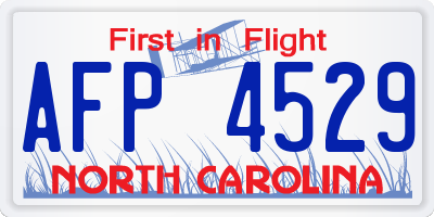 NC license plate AFP4529