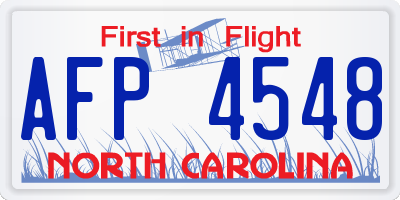 NC license plate AFP4548