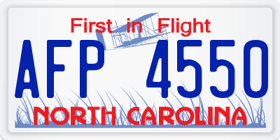 NC license plate AFP4550