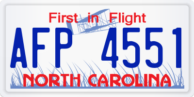 NC license plate AFP4551