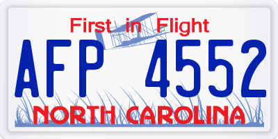 NC license plate AFP4552