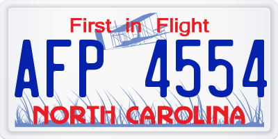 NC license plate AFP4554