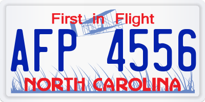 NC license plate AFP4556