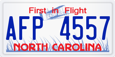NC license plate AFP4557