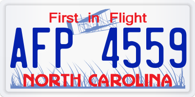 NC license plate AFP4559