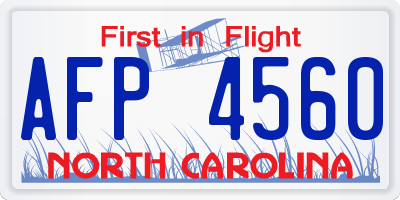 NC license plate AFP4560