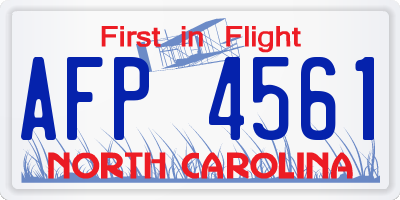NC license plate AFP4561