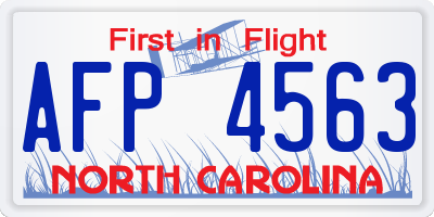 NC license plate AFP4563