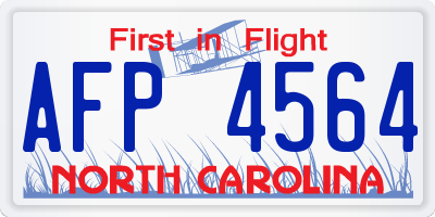 NC license plate AFP4564