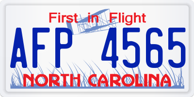 NC license plate AFP4565