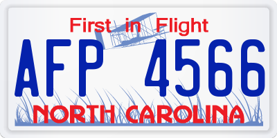 NC license plate AFP4566