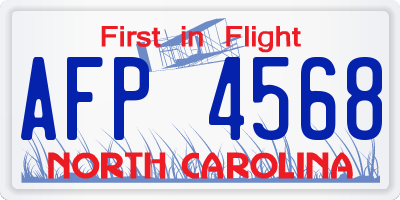 NC license plate AFP4568