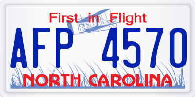 NC license plate AFP4570