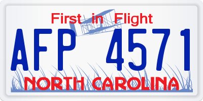NC license plate AFP4571