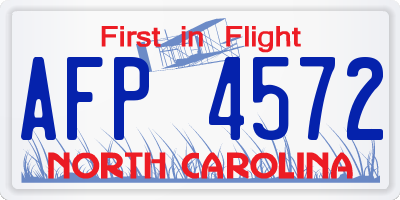 NC license plate AFP4572