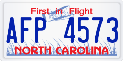 NC license plate AFP4573