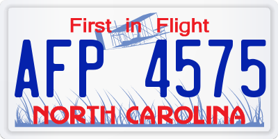 NC license plate AFP4575