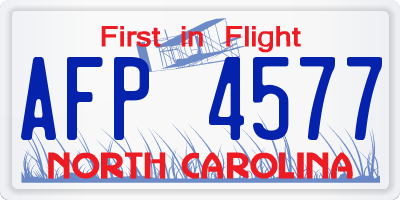 NC license plate AFP4577